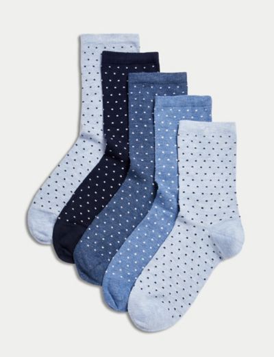 5pk Seamless Toes Ankle High Socks